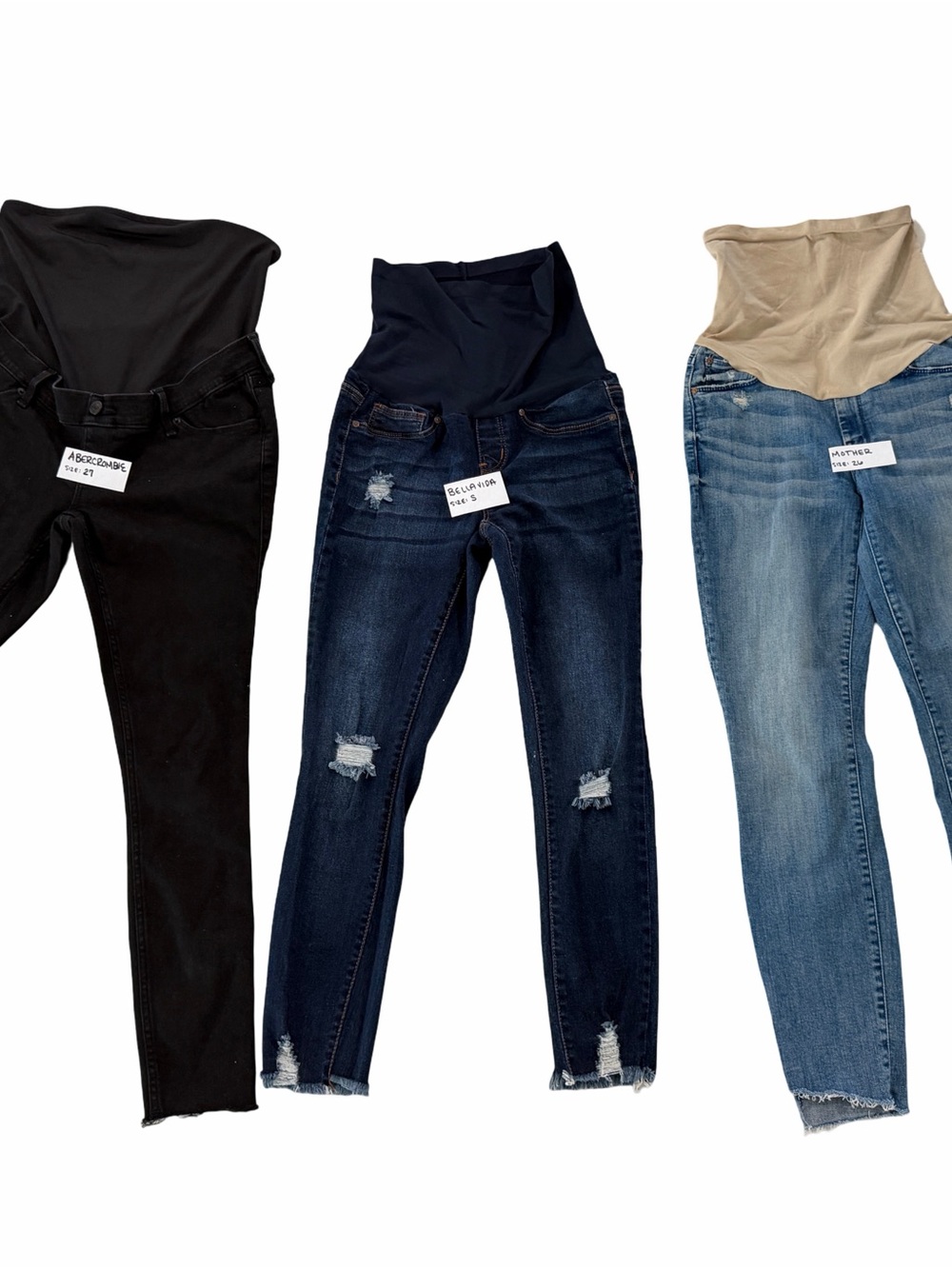 MOTHER, Abercrombie, Bellavida 3 pairs Maternity Jeans